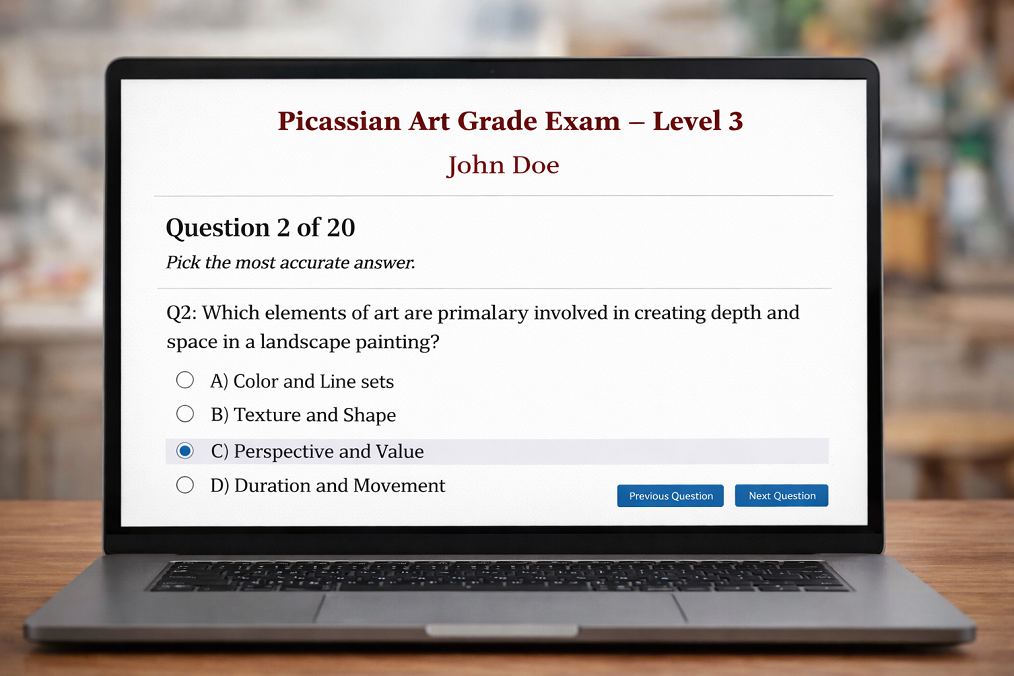 Onlie exam picassian art grade